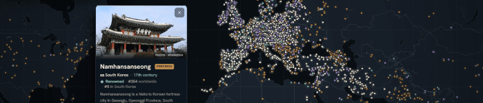 Une carte interactive pour visualiser les châteaux du monde entier